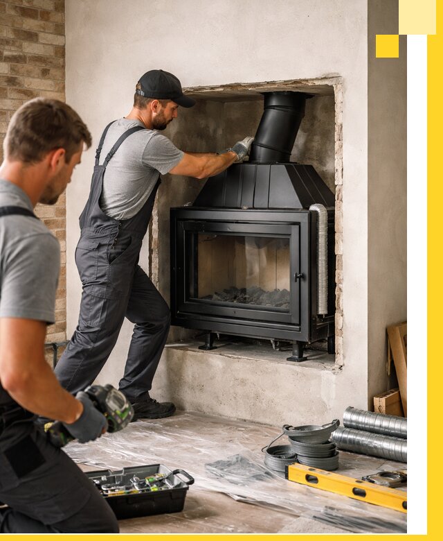 Установка каминных топок в Новоуральске: монтаж, подключение