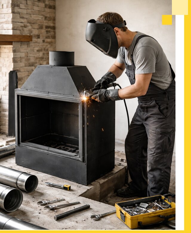 Продажа и установка металлических каминов в Новоуральске под ключ