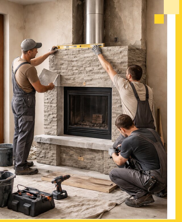 Профессиональный монтаж каминов под ключ в Новоуральске для дома