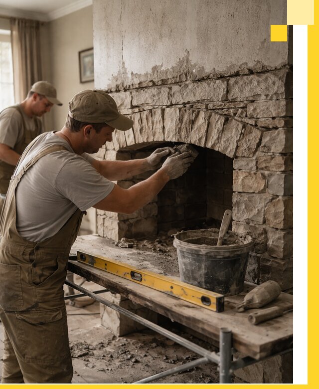 Изготовление каминов под ключ в Новоуральске, монтаж и отделка