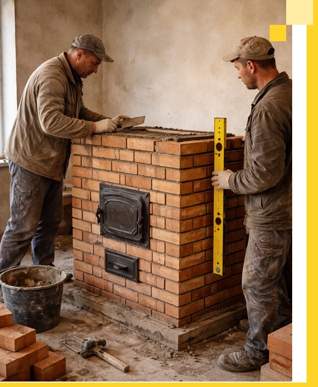 Отопительные печи под ключ в Новоуральске, установка и сборка