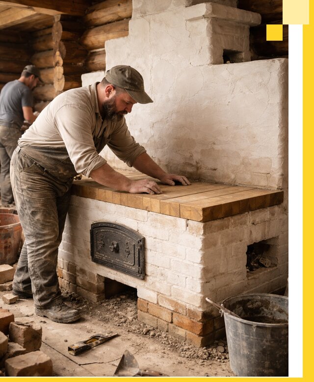 Проектирование и установка русской печи с лежанкой в Новоуральске