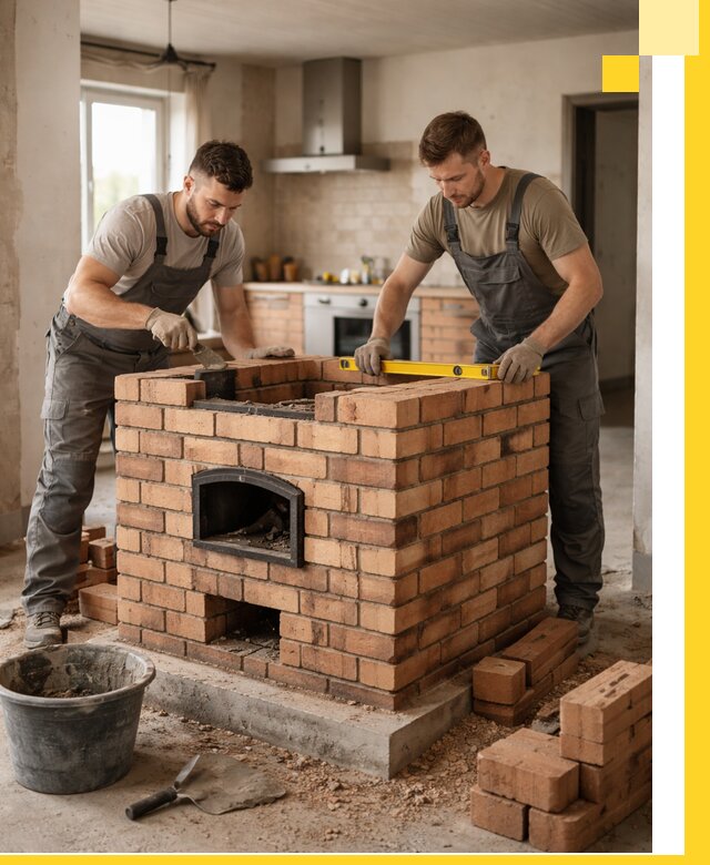 Установка и монтаж печей в частном доме в Новоуральске под ключ