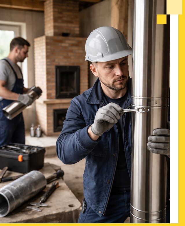 Профессиональный монтаж дымоходов для печей в Новоуральске