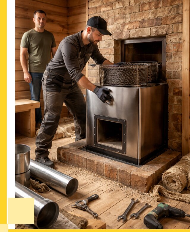 Монтаж банных печей под ключ в Новоуральске от 18374 р., ЭриданНву