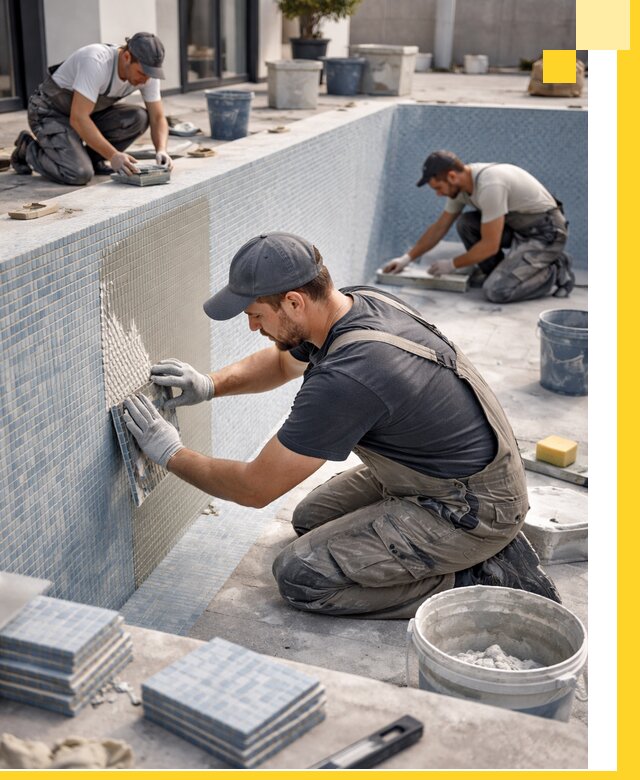 Облицовка бассейнов в Новоуральске плитка мозаика гидроизоляция