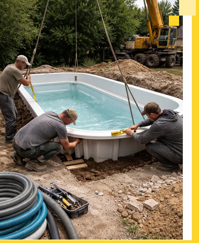 Установка и монтаж композитных бассейнов под ключ в Новоуральске