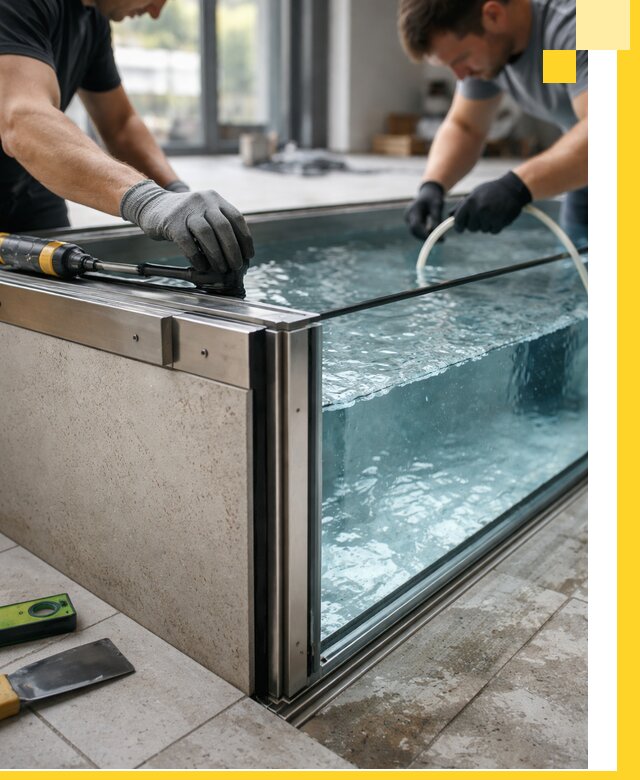 Проектирование и монтаж стеклянных бассейнов в Новоуральске