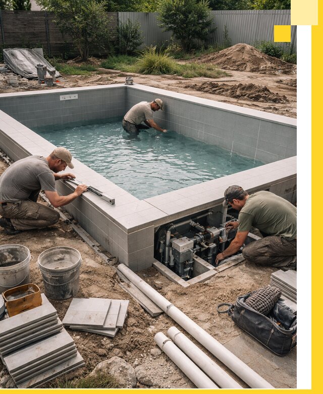 Строительство и монтаж бассейнов для дачи под ключ в Новоуральске