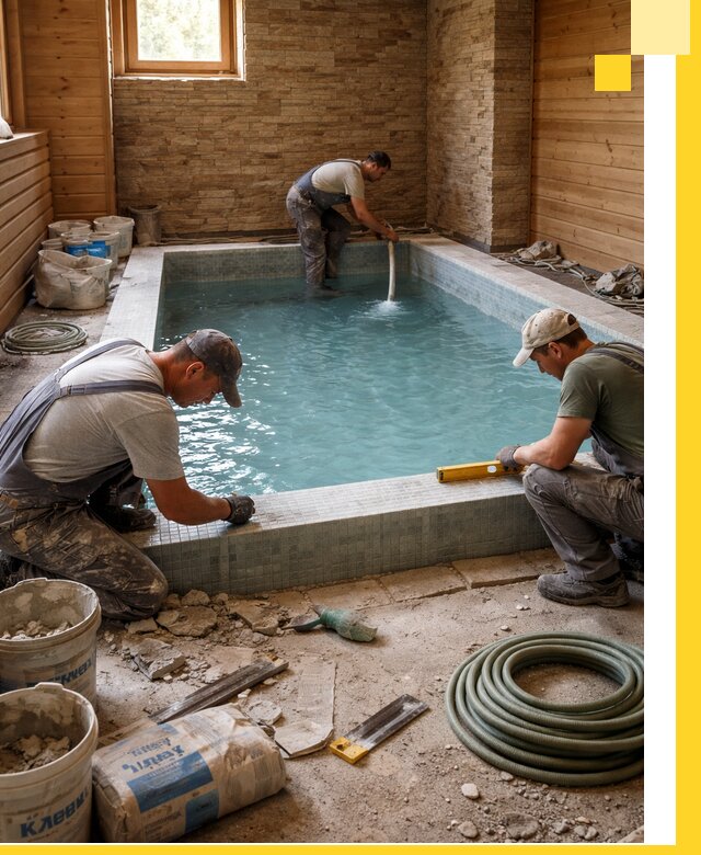 Проектирование и строительство бассейнов для бани в Новоуральске