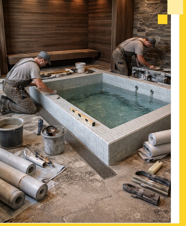 Установка и строительство бассейнов для сауны в Новоуральске