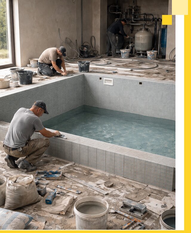 Строительство и монтаж бассейнов в помещении в Новоуральске