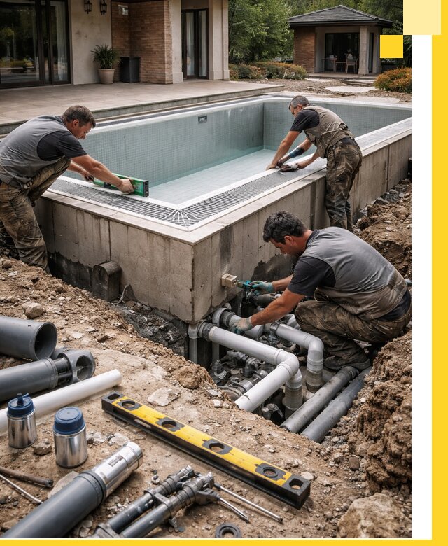 Строительство переливных бассейнов в Новоуральске под ключ