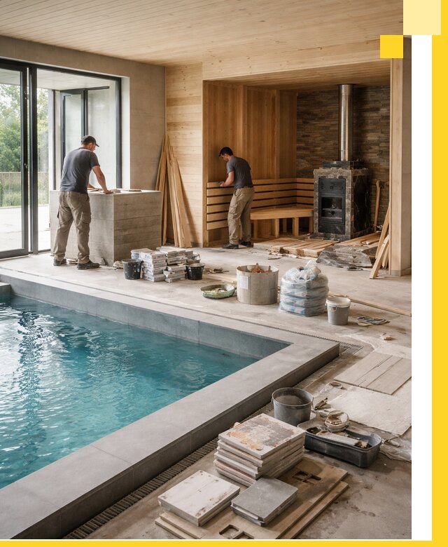 Проектирование и строительство бань с бассейном в Новоуральске