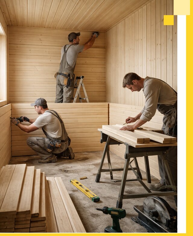 Обшивка саун в Новоуральске из натуральной древесины под ключ