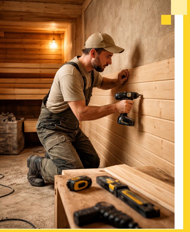 Профессиональная внутренняя отделка бани в Новоуральске под ключ