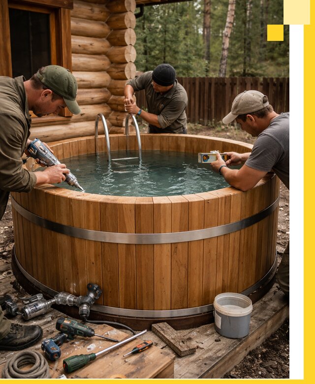 Строительство бань с купелью под ключ и отделкой в Новоуральске