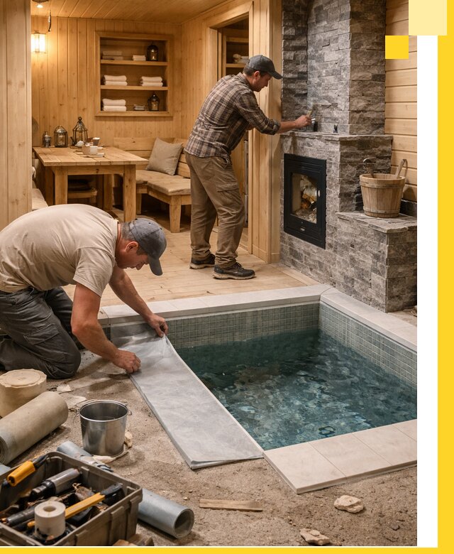 Строительство бань с комнатой отдыха под ключ в Новоуральске