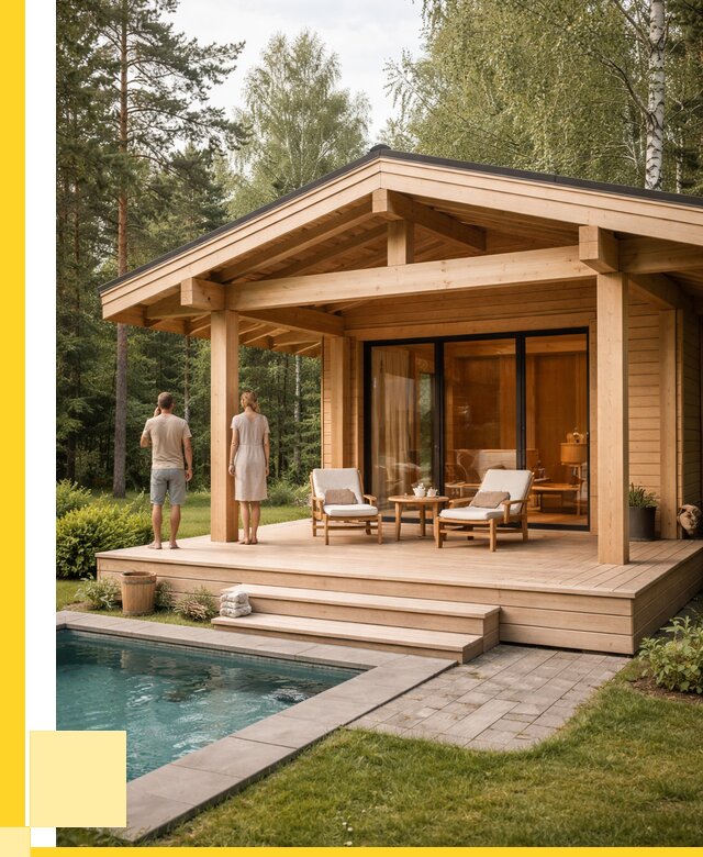 Бани с террасой под ключ в Новоуральске от 612480 р. | ЭриданНву