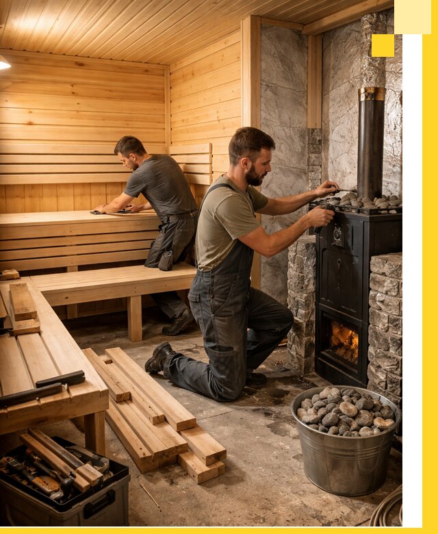 Дизайн и строительство интерьеров бань под ключ в Новоуральске