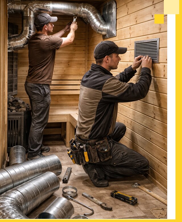 Проектирование и монтаж вентиляции бани в Новоуральске под ключ