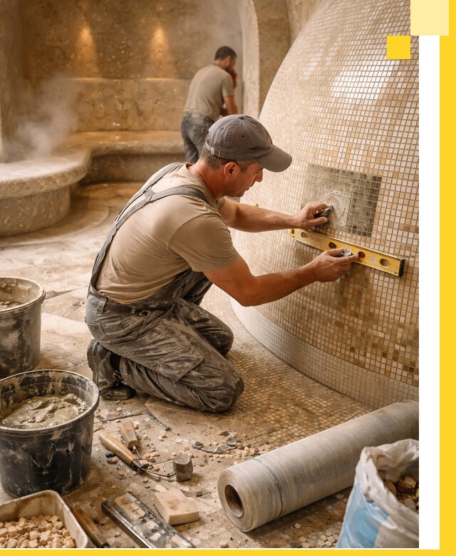 Хамам под ключ в Новоуральске: проектирование, строительство, отделка