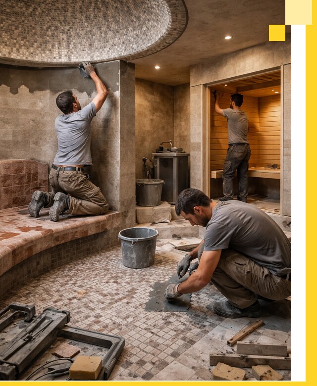 Проект и строительство хамама бани и сауны под ключ в Новоуральске